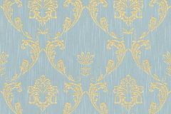 30658-6 cikkszámú tapéta.Barokk-klasszikus,csillámos,különleges felületű,különleges motívumos,valódi textil,arany,kék,vlies tapéta